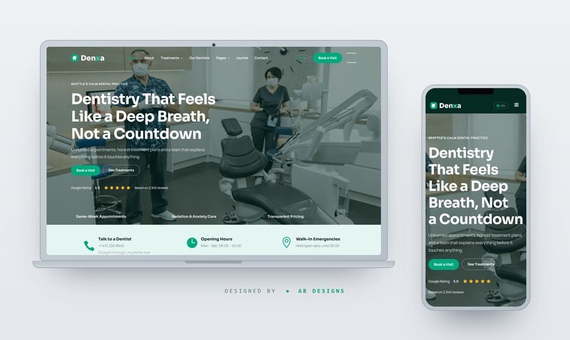 Denxa — HTML-Template für Zahnarztpraxis & Smile-Studio