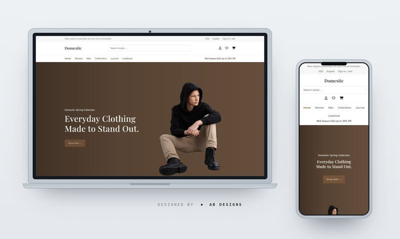 Domestic — HTML-Website-Template für E-Commerce