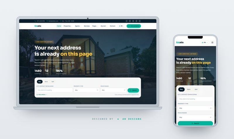 Estatic — HTML-Template für Immobilien & Objektmarktplatz