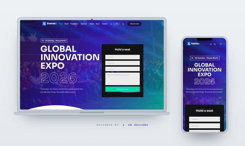 Evenzex — HTML-Template für Events, Messen & Konferenzen