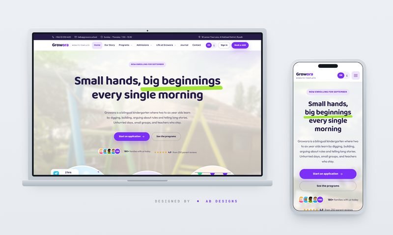 GROWORA — PHP-Website-Template für Kindergarten & Vorschule