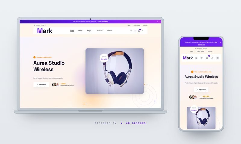 Mark — HTML-Template für Unterhaltungselektronik & Gadget-Shop