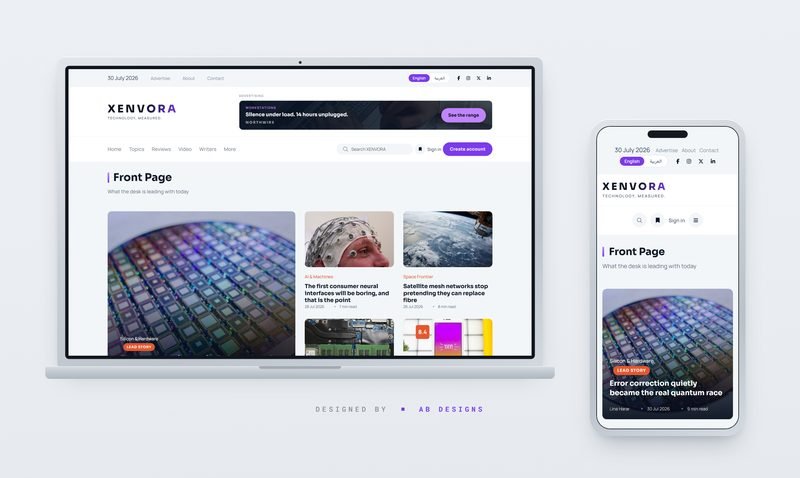 XENVORA — PHP-Website-Template für Technologiemagazine